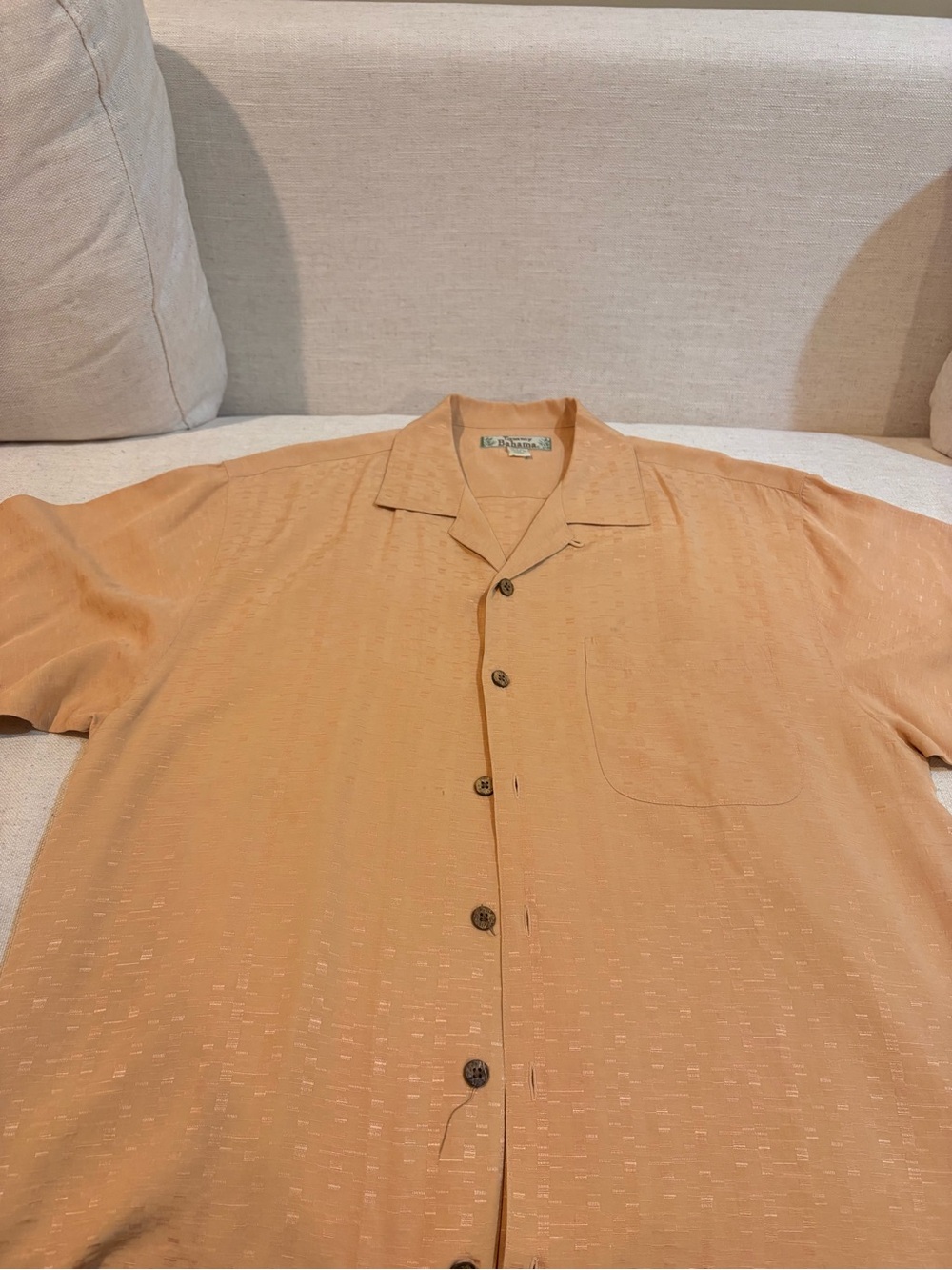 Tommy Bahama Peach Short Sleeve Button-Down Casual Shirt